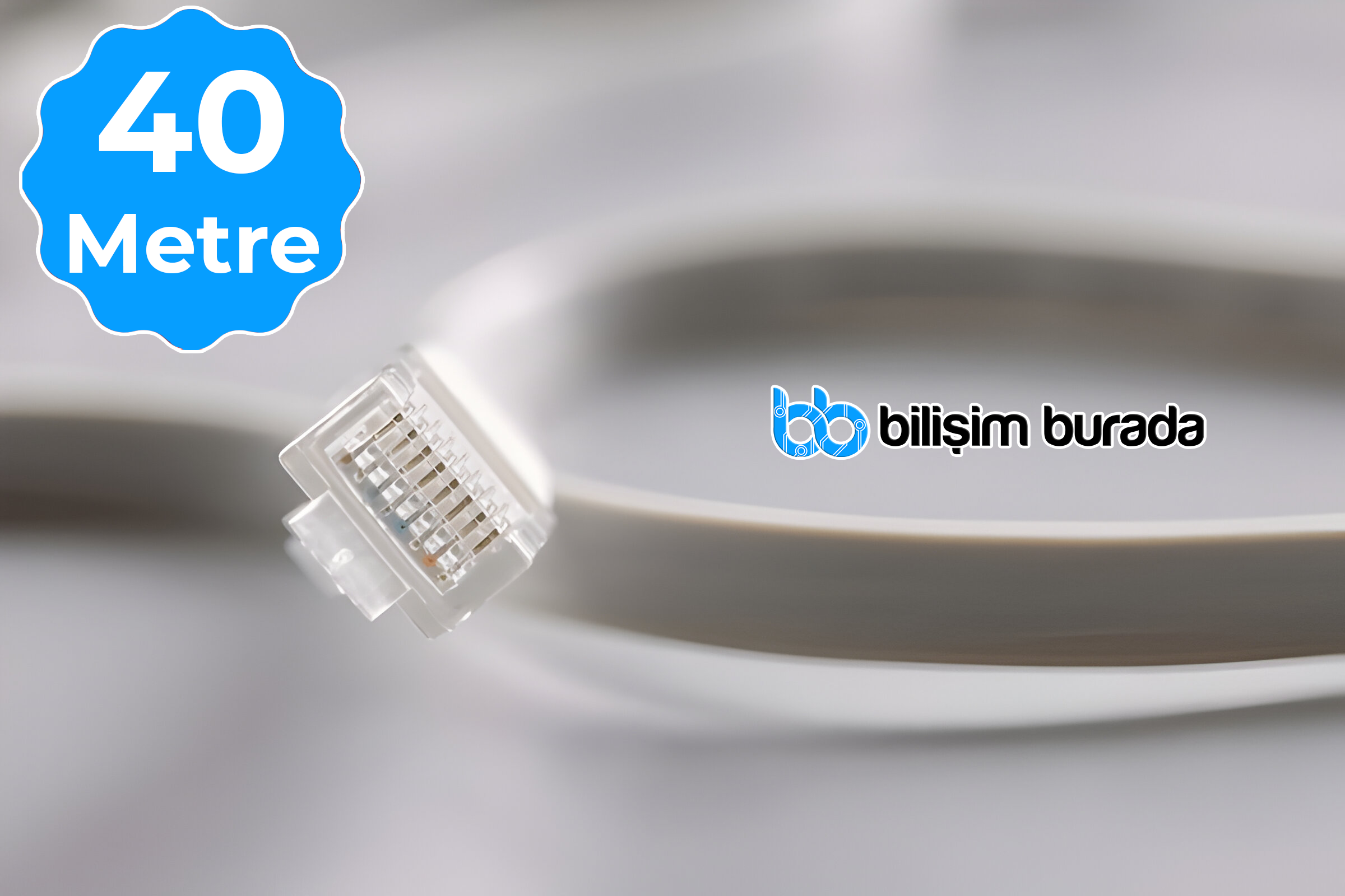 40 Metre Cat6 Hazır Tak Kullan Internet Bilgisayar, Modem ,ıp Kamera Rj45 Ethernet Patch Kablo